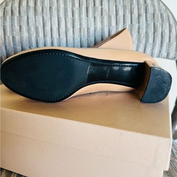 women's prada logo cream saffiano leather cap toe 37.5 - Picture 16 of 16
